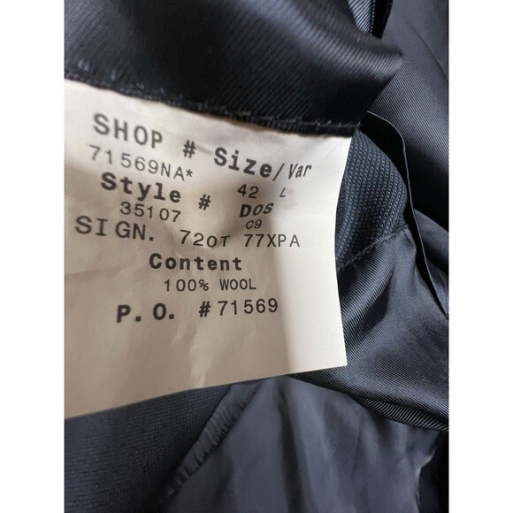 Jos A Bank Signature Collection Navy Blue Sport Coat 42L Suit Blazer 100% Wool - Picture 10 of 11
